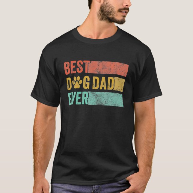 Manar Best Hund Pappa någonsin Retro Hund pappa Dj T Shirt (Framsida)