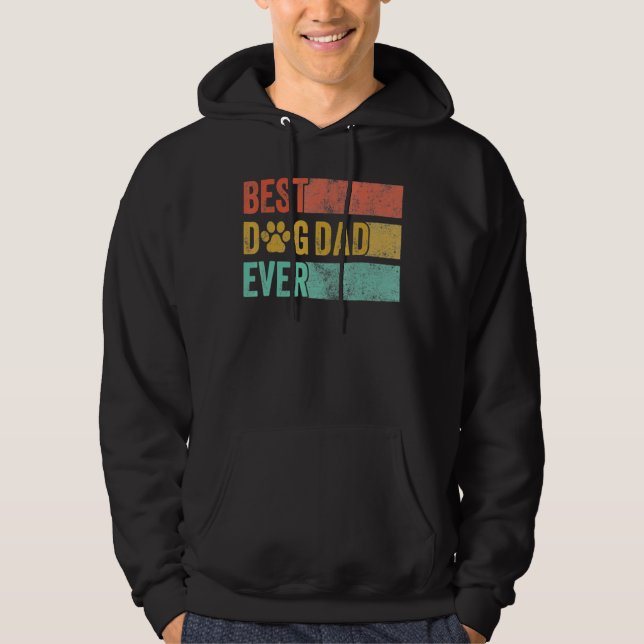 Manar Best Hund Pappa någonsin Retro Hund pappa Pe Hoodie (Framsida)