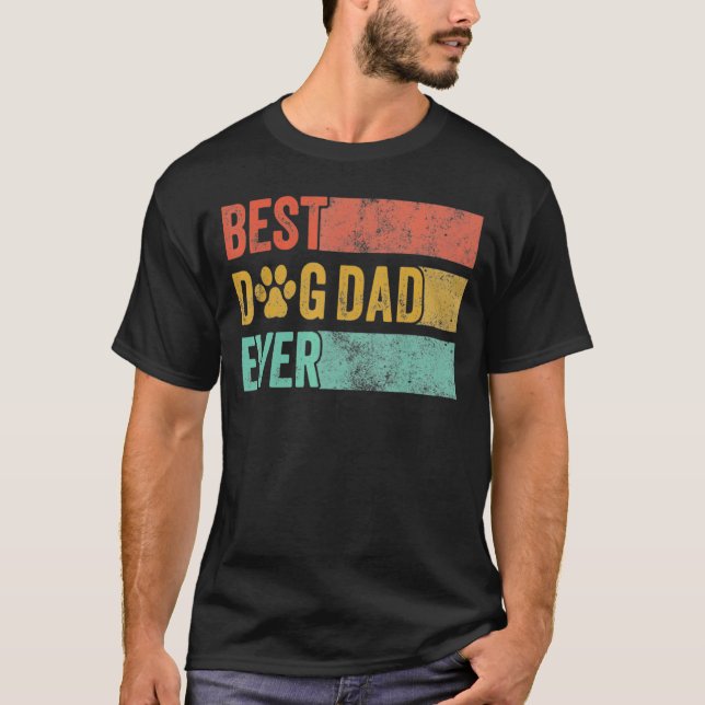 Manar Best Hund Pappa någonsin Retro Hund pappa Pe T Shirt (Framsida)
