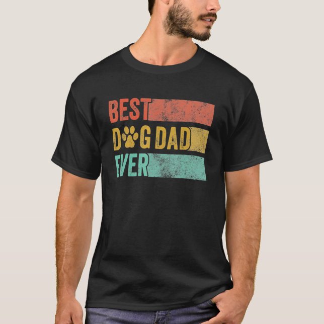 Manar Best Hund Pappa någonsin Retro Hund pappa Pe T Shirt (Framsida)