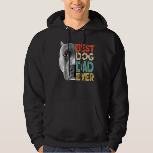 Manar Best Hund Pappa Pitbull Fars dag Retro Hoodie