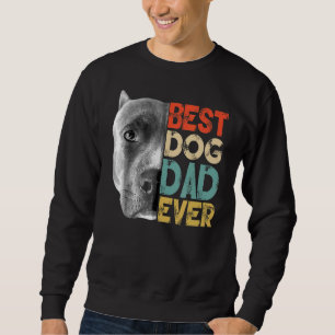 Manar Best Hund Pappa Pitbull Fars dag Retro Lång Ärmad Tröja