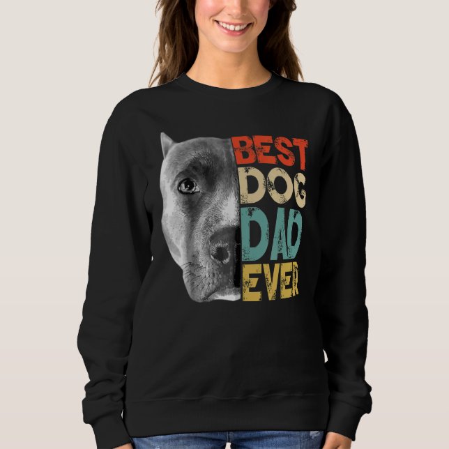 Manar Best Hund Pappa Pitbull Fars dag Retro T Shirt (Framsida)
