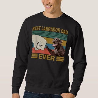 Manar Best Labrador Pappa någonsin Retro Labrador Lång Ärmad Tröja