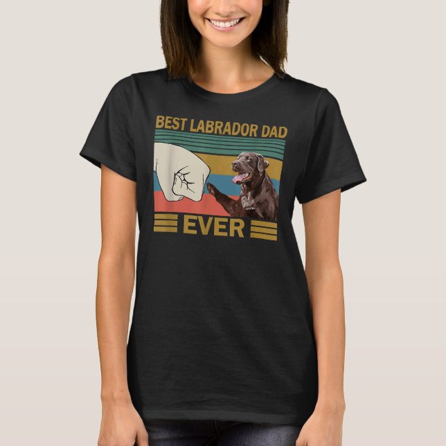 Manar Best Labrador Pappa någonsin Retro Labrador T Shirt (Framsida)