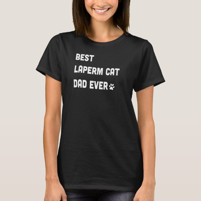 Manar Best LaPerm Cat Pappa Cat T Shirt (Framsida)