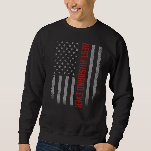 Manar Best Make någonsin American Flagga for Far" Lång Ärmad Tröja (Framsida)