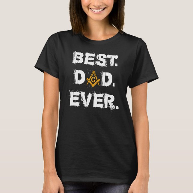 Manar Best Mason Pappa någonsin Masonic Emblems Sq T Shirt (Framsida)