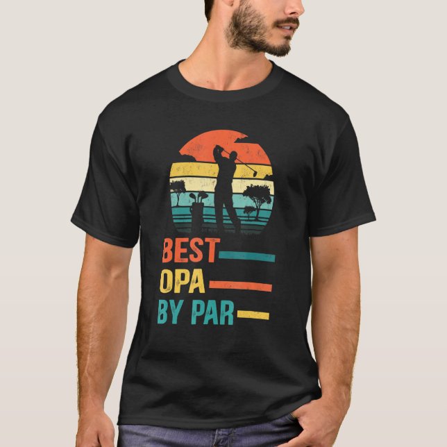 Manar Best Opa by Par Pappa Fars dag Golf Golfer T Shirt (Framsida)