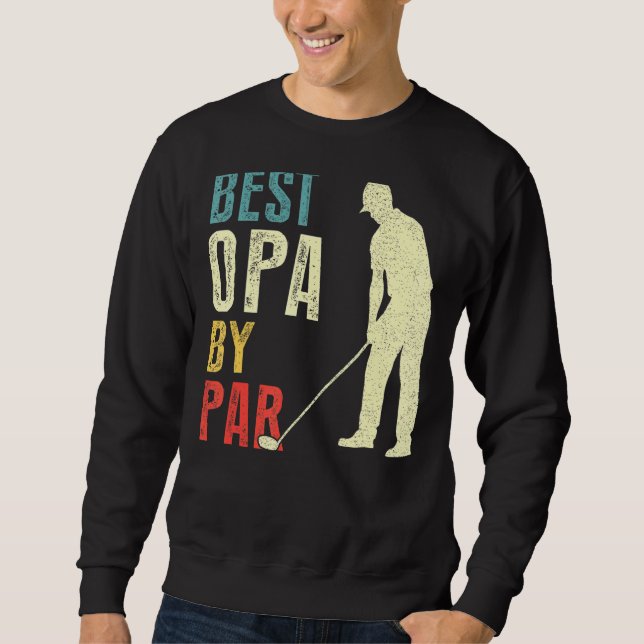 Manar Best Opa per par Golf Fars dag pappa Lång Ärmad Tröja (Framsida)