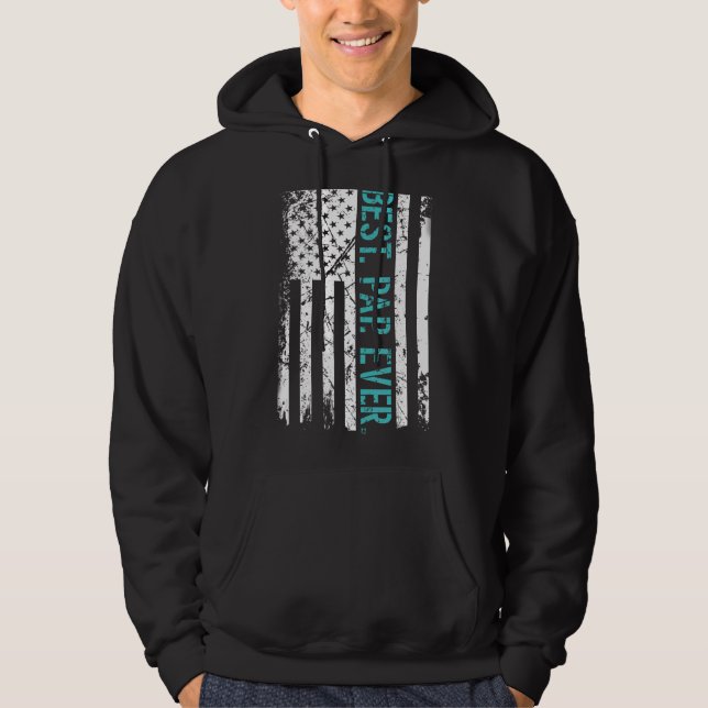 Manar Best Pap Aldrig USA Flagga F Hoodie (Framsida)