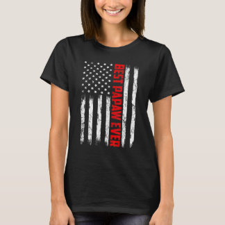 Manar Best Papaw Aldrig American Flagga Fars dag 4 T Shirt