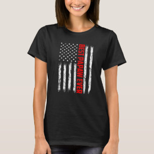 Manar Best Papaw Aldrig American Flagga Fars dag 4 T Shirt