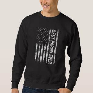 Manar Best Papaw Aldrig USA Flagga Pappor D Lång Ärmad Tröja