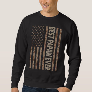 Manar Best Papaw... Amerikansk Flagga Grandpa Fa Lång Ärmad Tröja