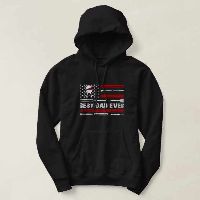 Manar Best Pappa AldrigBBQ Grill Grilling Grilling Hoodie (Design framsida)
