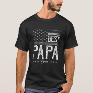 Manar Best Pappa All American Flagga Grandpa Gift T Shirt