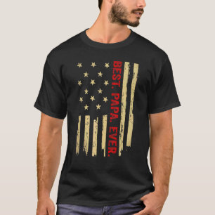 Manar Best Pappa All American Flagga Proud Grandpa T Shirt