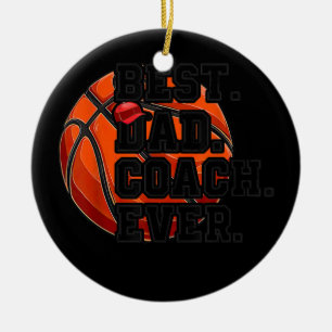 Manar Best Pappa basketball Coach någonsin Fars da Julgransprydnad Keramik