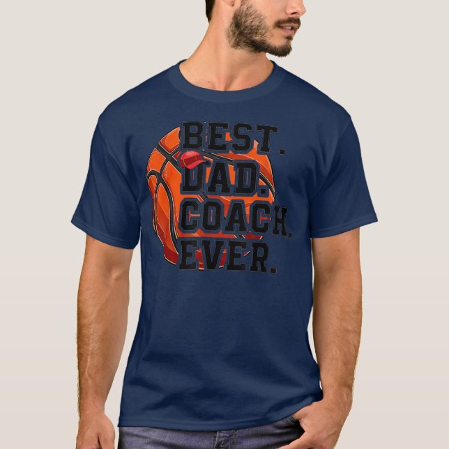 Manar Best Pappa basketball Coach någonsin Fars da T Shirt (Framsida)