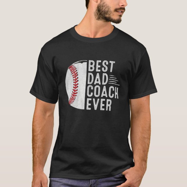 Manar Best Pappa Coach Monnyny Baseball Pappa Coac T Shirt (Framsida)