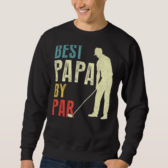 Manar Best Pappa efter Par Golf Fars dag pappa Lång Ärmad Tröja (Framsida)
