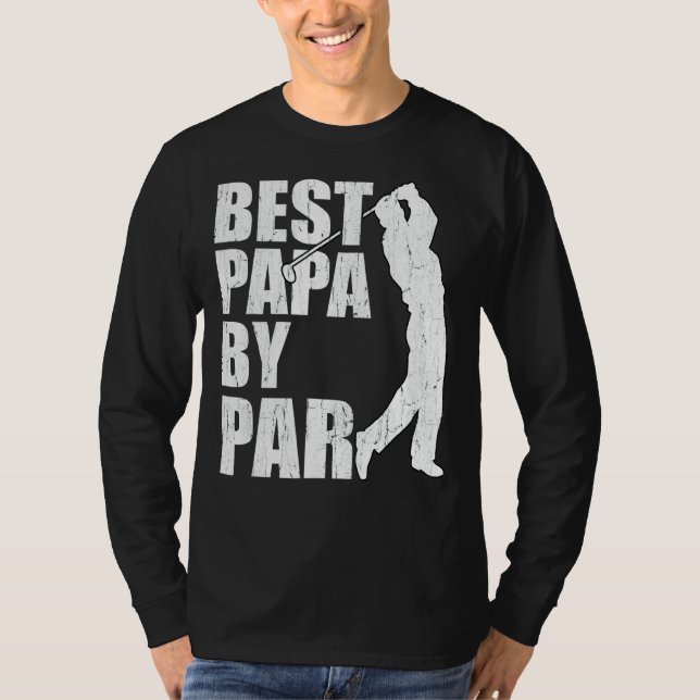 Manar Best Pappa efter Par Golf Fars dag T Shirt (Framsida)