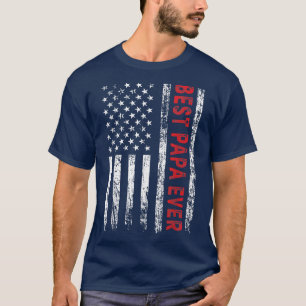 Manar Best Pappa någonsin American Flagga Grandpa T Shirt