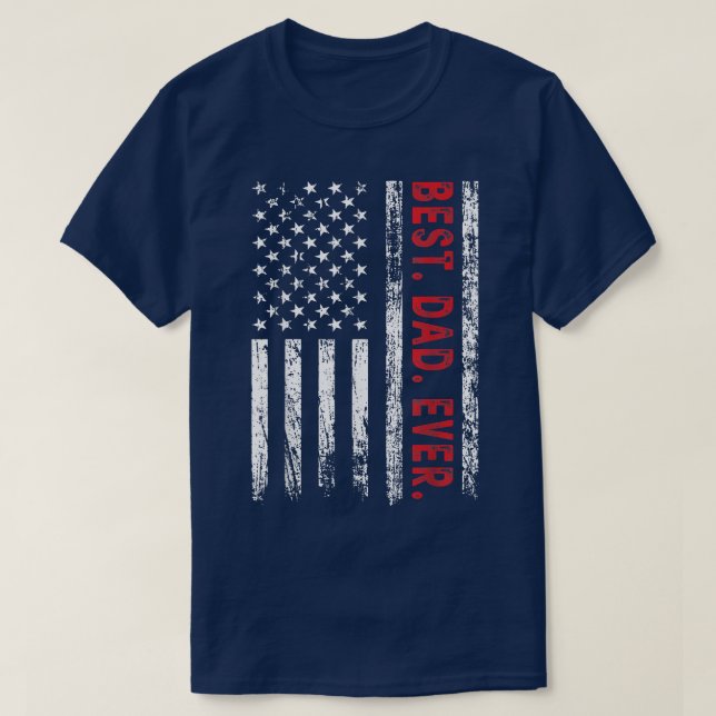 Manar Best Pappa någonsin Amerikanska Flagga Grand T Shirt (Design framsida)