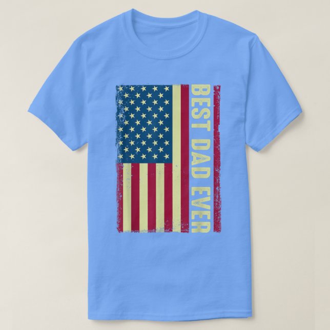 Manar Best Pappa någonsin Fars dag Amerikanska Fla T Shirt (Design framsida)