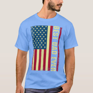 Manar Best Pappa någonsin Fars dag Amerikanska Fla T Shirt