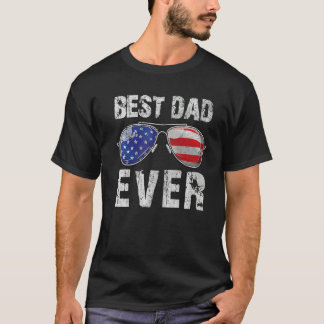 Manar Best Pappa någonsin med USA:s Flagga Sunglas T Shirt
