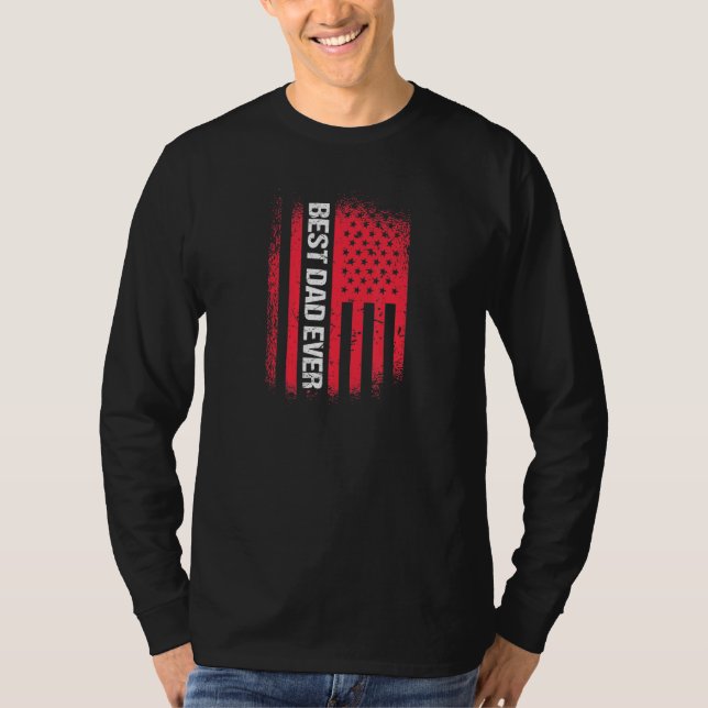 Manar Best Pappa någonsin Patriotic American Flagg T Shirt (Framsida)