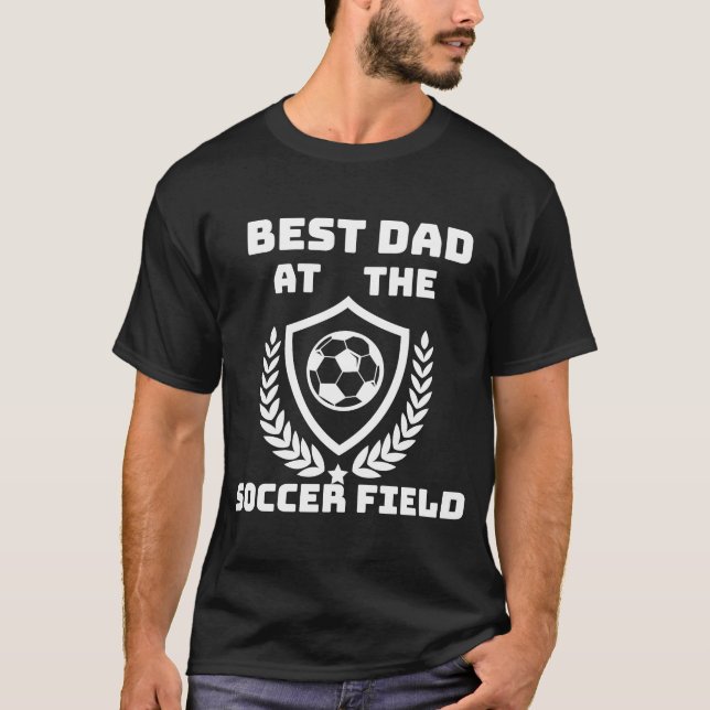 Manar Best Pappa vid fotbolls-Fält-fotboll Laur T Shirt (Framsida)