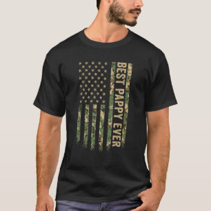 Manar Best Pappy Aldriamerikanska Flagga Camo Vete T Shirt