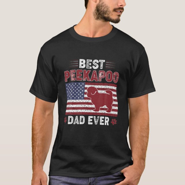 Manar Best Peekapoodad Aldrig American Flagga Papp T Shirt (Framsida)