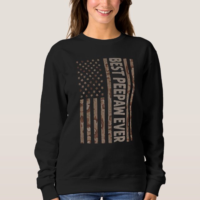 Manar Best Peepaw Aldrig amerikanska Flagga Grandp T Shirt (Framsida)