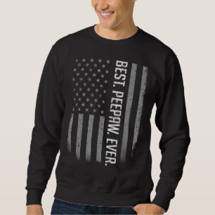 Manar Best Peepaw någonsin American Flagga för Far Lång Ärmad Tröja