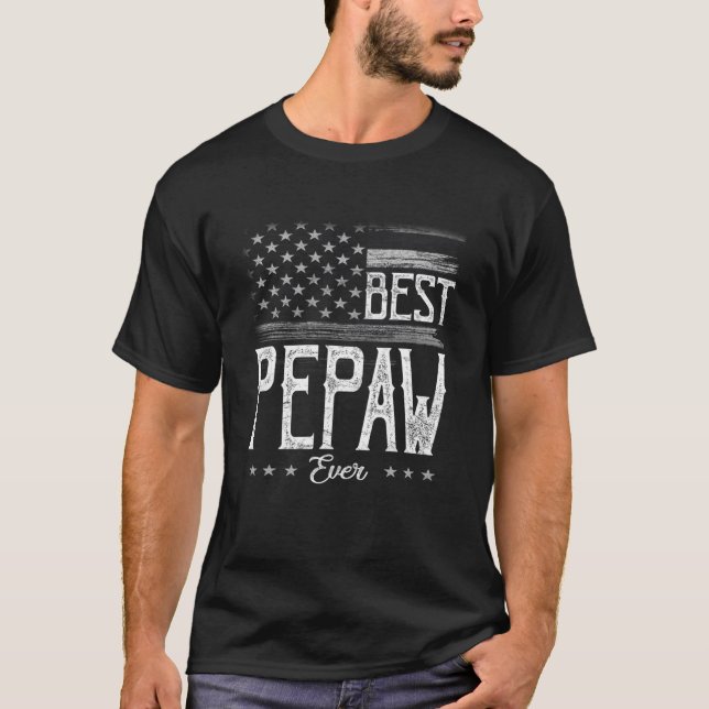 Manar Best Pepaw - Amerikanska Flagga Grandpa Gift T Shirt (Framsida)
