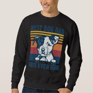 Manar Best Pit Bull Pappa Alltid Hund Fars dag Lång Ärmad Tröja