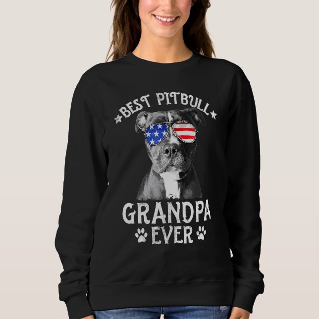 Manar Best Pitbull Grandpa All Hund American Fl T Shirt (Framsida)