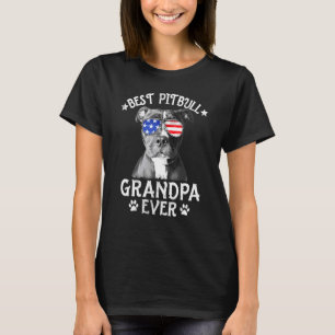 Manar Best Pitbull Grandpa All Hund American Fl T Shirt