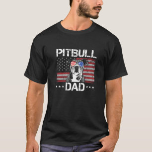 Manar Best Pitbull Pappa Allamerikanska Flagga Rol T Shirt