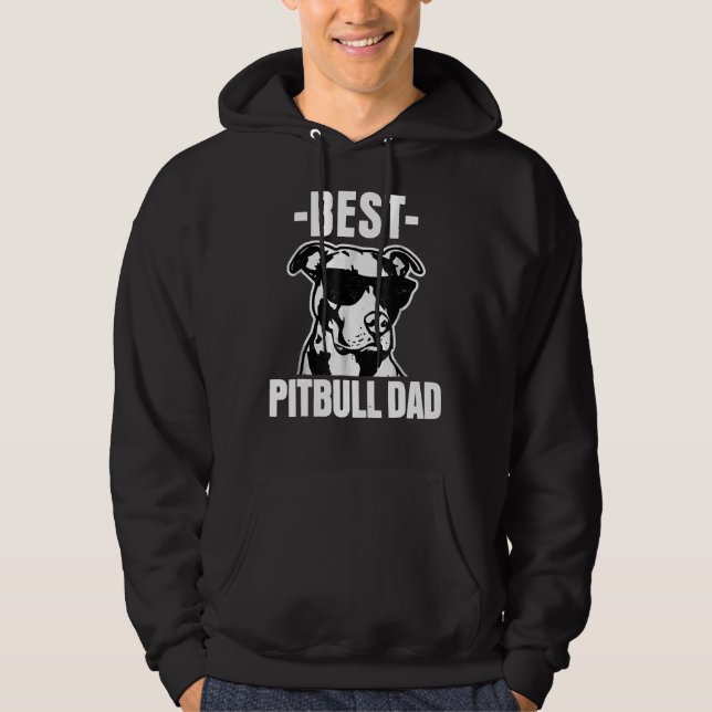 Manar Best Pitbull Pappa Funny Pit Bull Dog Manar Hoodie (Framsida)