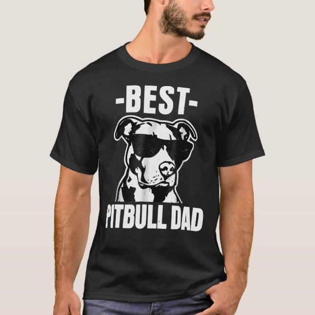 Manar Best Pitbull Pappa Funny Pit Bull Dog Manar T Shirt (Framsida)