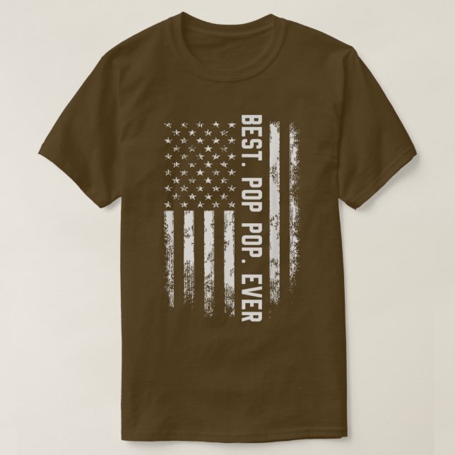 Manar Best Pop Pop någonsin American Flagga Gift F T Shirt (Design framsida)
