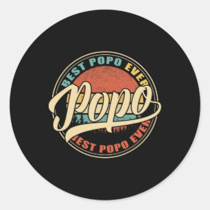 Manar Best Popo Vintage Retro Funny Gifts Pappa Runt Klistermärke