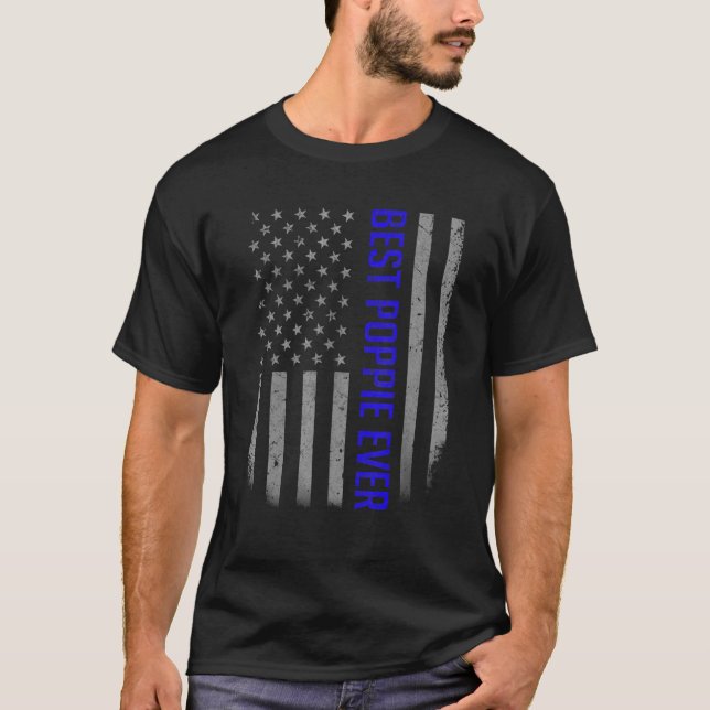 Manar Best Poppie någonsin American Flagga för Far T Shirt (Framsida)