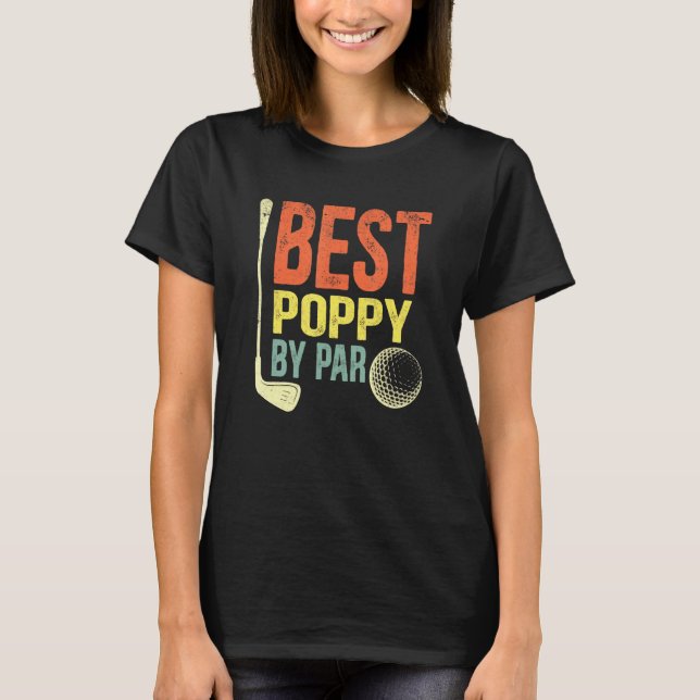 Manar Best Poppy by Par Fars dag Golf Grandpa T Shirt (Framsida)