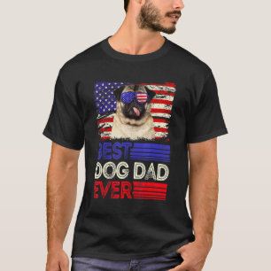 Manar Best Pug Pappa Ung någonsin Amerikansk Flagg T Shirt